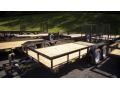 12ft Utility Trailer Black with Wood Deck-4 D-Rings