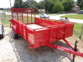12FT RED HIGH SIDE UTILITY TRAILER
