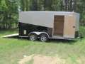 16FT TWO TONE BLACK AND SILVER MOTORCYCLE TRAILER