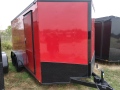 14FT RED BLACKOUT CARGO TRAILER WITH BLACK TRIM