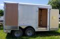 12FT WHITE CARGO TRAILER WITH DOUBLE REAR DOORS