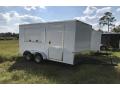 White 14ft TA Concession Trailer Shell w/Finished Walls