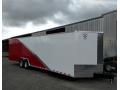 White and Red 30 Ft Car Hauler