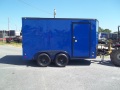 7x12 blue enclosed cargo motorcycle trailer