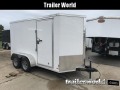 CW 6' x 12' x 6.5 Tandem Cargo V-Nose Double Doors Trailer