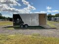 20ft Snowmobile Trailer Two Tone Silver and Black