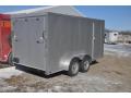 14FT  Enclosed Cargo Trailer - Silver Wedge Front