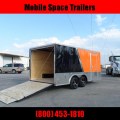 Covered Wagon Trailers 8.5x16 MCP Bk&Org slant ramp door Enclosed Cargo Trailer 
