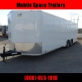 Covered Wagon Trailers 8.5x26 White Spread axles ramp door Enclosed Cargo