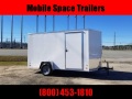  Covered Wagon Trailers 6x12 Ramp door gold Series White Enclosed Cargo Trailer