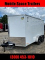  Covered Wagon 7X12 White Motocycle Package Enclosed Cargo Trailer