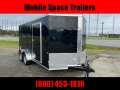 Covered Wagon Trailers 7X14 7k Black Tandem Ramp Door Enclosed Cargo Trailer