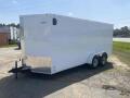  Trailer 7x16 6 3 white W Ramp Door Enclosed Cargo screwlessTrailer Stock# ECCW716-391233