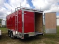 Red 14ft Contractor's Trailer w/Ladder Racks