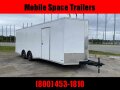 Covered Wagon Trailers 8.5x24  7'6 hgt White Spread axles ramp door Enclosed Cargo