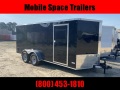  Trailer 7x16 6 3 black W Ramp Door Enclosed Cargo screwlessTrailer Stock# ECCW716-391486