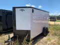 12FT WHITE CARGO TRAILER W/BLACKOUT PACKAGE