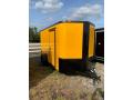 12FT YELLOW MOTORCYCLE TRAILER W/BLACKOUT PACKAGE