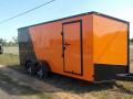 ORANGE AND BLACK TWO TONE 16FT MOTORCYCLE TRAILER