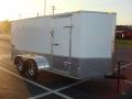 14FT WHITE V-NOSE ENCLOSED MOTORCYCLE TRAILER W/RAMP