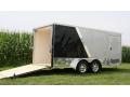 16FT SILVER AND BLACK V-NOSE MOTORCYCLE TRAILER