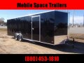  Covered Wagon Trailer 8.5x24 10k Black Carhauler w/ ramp door Enclosed Cargo