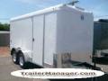 14ft White Flat Front Enclosed Cargo Trailer w/Barn Doors