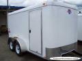 12FT  Tandem Axle Flat Front WHITE With Ramp