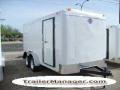 White 14ft Tandem Axle Enclosed Trailer With Ramp