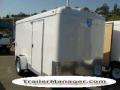 12ft Single Axle Flat Front WHITE  With Double Door