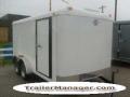 14FT WHITE Flat Front Cargo Trailer With Double Door