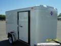 10ft  Single Axle Flat Front WHITE With Double Door