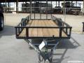 12ft  Single Axle Black Steel Frame-Wood Deck