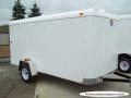 12ft Flat Front Cargo Trailer Single Axle WHITE With Ramp