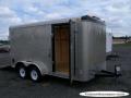 14FT FLAT FRONT CHAMPAGNE CARGO TRAILER W/RAMP
