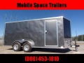 Trailer 7x16 7'6 Charcoal W Ramp Door Enclosed Cargo screwless