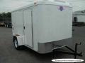 10ft Flat Front  Single Axle WHITE  With Double Door