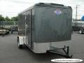 12ft  Single Axle SILVER  With Double Door, Spare Tire Flat Front Enclosed Trailer