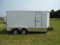 White 14ft Flat Front Tandem 3500lb Axle Cargo Trailer                      