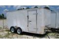 White 16ft enclosed cargo trailer flat front with double rear doors