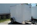 WHITE 8FT box cargo trailer-Flat front