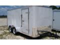 WHITE 16FT enclosed with ramp door, flat front