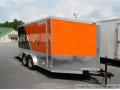 14ft Black and Orange V-nose Cargo/Motorcycle Trailer