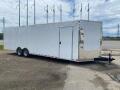 8.5x28 14k white Carhauler w/ ramp door Enclosed Cargo
