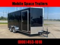 Covered Wagon Trailers 7x16 Black ramp door 7' Interior Enclosed Cargo Trailer