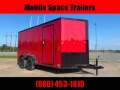 7X14 7k RED Blackout Tandem Ramp Door Enclosed Cargo Trailer