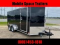 Covered Wagon Trailers 7x16 Black ramp door Side Vents & D-Rings Enclosed Cargo Trailer