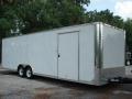WHITE FLAT FRONT 28FT CARGO TRAILER LOADED W OPTIONS