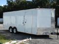 White 20ft Enclosed Trailer with V-nose and Ramp