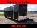 Covered Wagon Trailers 8.5x24  7' Black Spread axles ramp door Enclosed Cargo